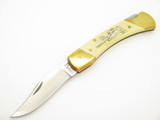 Vtg Schrade USA Uncle Henry Thunderbird Scrimshaw Folding Hunter Knife Beaded