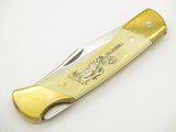 Vtg Schrade USA Uncle Henry Thunderbird Scrimshaw Folding Hunter Knife Beaded
