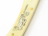 Vtg Schrade USA Uncle Henry Thunderbird Scrimshaw Folding Hunter Knife Beaded