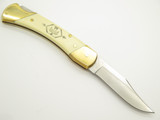 Vtg Schrade USA Uncle Henry Thunderbird Scrimshaw Folding Hunter Knife Beaded