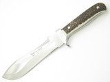 Vtg Hen & Rooster HR-4902 Spain White Stag Hunting Fixed 6" Blade Hunter Knife