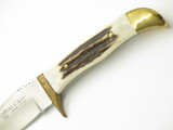 Vtg Hen & Rooster Pakistan 4400 Stag Hunting Fixed 4.75" Blade Knife