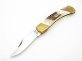 Vtg 1982-84 Parker Imai K-139 Seki Japan Large Stag Handle Folding Hunter Knife