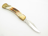 Vtg 1982-84 Parker Imai K-139 Seki Japan Large Stag Handle Folding Hunter Knife