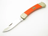 Buck 110 "The Fox" Folding Hunter Lockback Knife Nickel Silver Orange G10 CPM154