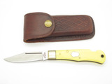 Vtg 2003 AG Russell USA Acorn Yellow Handle 154CM Folding Lockback Pocket Knife