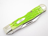 '04 CASE 6111 1/2 LIME GREEN JIGGED BONE CHEETAH SWING GUARD KNIFE LIMITED