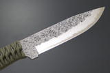 Kanetsune Seki Japan KB-254 Karasu Blue Steel 125mm Paracord Hunting Field Knife