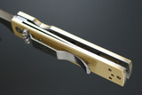 Kanetsune Seki Japan KB-561 Tanzaku-Tou Higonokami AUS-8 Blade Brass Handle Higo