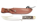 Vtg A.G. Russell 2004 Tak Fukuta Seki Japan Wood Bowie AUS8 Fixed Hunting Knife