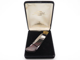 Vintage Camillus USA Sword Brand MOP Black Onyx Folding Lockback Pocket Knife