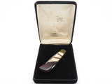 Vintage Camillus USA Sword Brand MOP Bloody Jasper Folding Lockback Pocket Knife