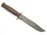 Vtg Ka-Bar USN WWII Mark 2 Navy Fixed Blade Fighting Knife & Scabbard