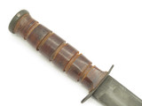Vtg Ka-Bar USN Mark 2 WWII Navy Fixed Blade Fighting Knife & Scabbard
