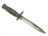 Vtg WWII Camillus US Military Marines Fixed Blade Fighting Knife & Scabbard