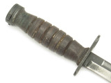 Vtg WWII Camillus US Military Marines Fixed Blade Fighting Knife & Scabbard