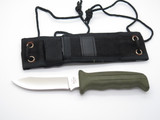 Vtg Tak Blade Fukuta Seki Japan Green Rubber AUS-8 Fixed 4" Blade Hunting Knife