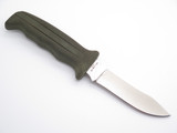 Vtg Explorer Fukuta Seki Japan Green Rubber AUS-8 Fixed 4" Blade Hunting Knife