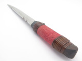 Takeshi Saji Sharkskin Japan Handmade Custom White Steel Damascus Fixed Knife