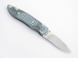 Vtg Seki Cut SC-160 Green Folding Knife San Mai VG-10 Blade & Aluminum By Hiro