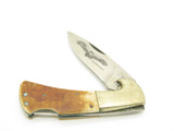 Vtg '80s Parker Prototype Golden Eagle Imai Seki Japan Bone 4" Lockback Knife