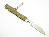 Vtg 1980s Coca-Cola Seizo Imai Seki Japan Brass Folding Pocket Knife Corkscrew