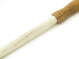 Vtg Ceramic Sharpening Rod Japan 7.75" Wood Cutlery Kitchen Knife Stone Steel