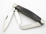 Vtg 1991 Buck 301 Large Stockman 3 Blade Folding Pocket Knife Brown Bone