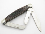 Vtg 1991 Buck 301 Large Stockman 3 Blade Folding Pocket Knife Brown Bone