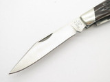 Vtg 1991 Buck 301 Large Stockman 3 Blade Folding Pocket Knife Brown Bone