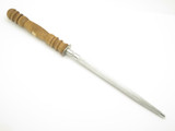 Vtg Steel Sharpening Rod K-761/D Japan 8" Wood Cutlery Kitchen Knife Stone