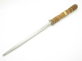 Vtg Steel Sharpening Rod K-761/D Japan 8" Wood Cutlery Kitchen Knife Stone