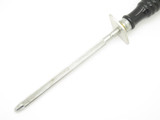 Vtg Steel Sharpening Rod Japan 7" Black Wood Cutlery Kitchen Knife Stone Blem
