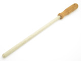 Vtg Ceramic Sharpening Rod Japan 9.75" Wood Cutlery Kitchen Knife Stone