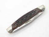Vtg 1991 Buck 303 Cadet Stockman 3 Blade Folding Pocket Knife Brown Bone