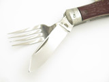 Vintage 1960s Seki Japan Hobo Scout Camp Fork Spoon Brown Folding Pocket Knife