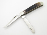 Vtg 1990 Buck 312 Mini Trapper 2 Blade Folding Pocket Knife Brown Bone