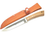 Vintage IC.Cut Prototype Seki Japan 11" Wood Fixed Damascus Blade Hunting Knife