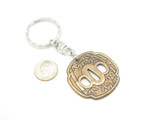 Vintage 1980s Brass Tsuba Seki Japan Small 1" Folding Bamboo Keychain
