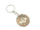 Vintage 1980s Brass Tsuba Seki Japan Small 1" Folding Bamboo Keychain