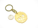 Vintage 1980s Gold Tsuba Seki Japan Small 1" Folding Bamboo Keychain