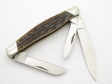 Vtg 1989 Buck 303 Cadet Stockman 3 Blade Folding Pocket Knife Brown Bone