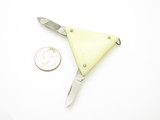 Vintage Prototype Seki Japan Miniature White Folding Triangle Pocket Knife