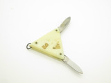 Vintage Prototype Seki Japan Miniature White Folding Triangle Pocket Knife