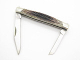 Vtg 1992 Buck 305 Lancer Small 2 Blade Folding Pocket Knife Bone Handle
