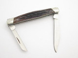 Vtg 1992 Buck 305 Lancer Small 2 Blade Folding Pocket Knife Bone Handle