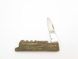 Vintage Prototype 10 Seki Japan Small 3" Brass Locomotive Folding Pocket Knife