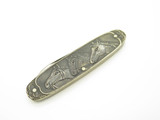 Vintage Seizo Imai Seki Japan Horse Scene Silver Tone Folding Pocket Knife