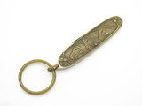 Vintage Seizo Imai Seki Japan Horse Scene Brass 3" Keychain Folding Pocket Knife