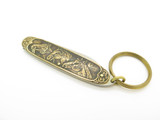 Vintage 1980s El Patio Ranch Seki Japan Horse Scene Keychain Folding Knife
